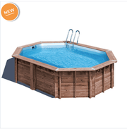 Gre Houten zwembad Bambu 2 ovaal 535 cm x 335 cm x 136 cm - Azzura Pool
