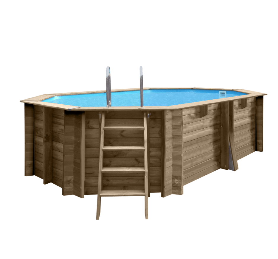 Gre Houten zwembad Grenade 2 ovaal 436 cm x 336 cm x 117 cm - Azzura Pool