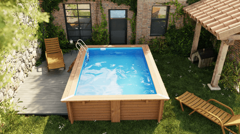 Gre Houten zwembad Marbella 2 – 420 cm x 270 cm x ↕117 cm - Azzura Pool