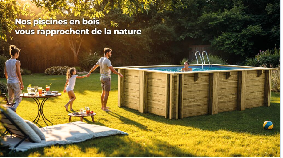 Gre Houten zwembad Papaya rechthoekig 520 cm x 320 cm x 133 cm - Azzura Pool