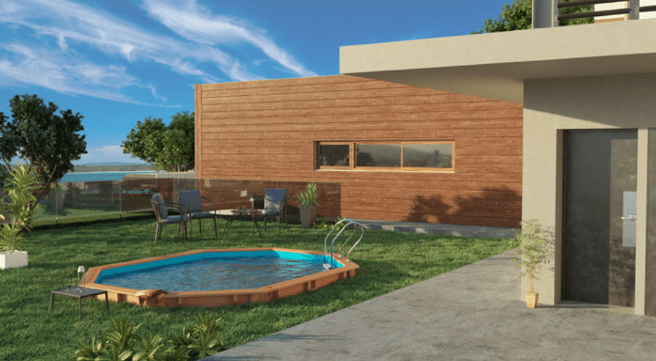Gre Houten zwembad Vermela ovaal 672 cm x 472 cm x 146 cm - Azzura Pool