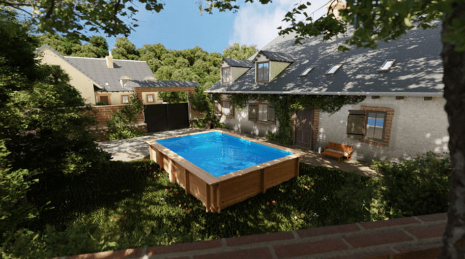 Gre Lemon houten Zwembad – 375 x 200 x 68 con - Azzura Pool