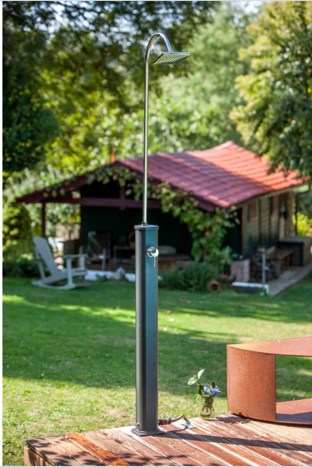 Gre Zonnedouche Aluminium zwart - 18 L - Azzura Pool