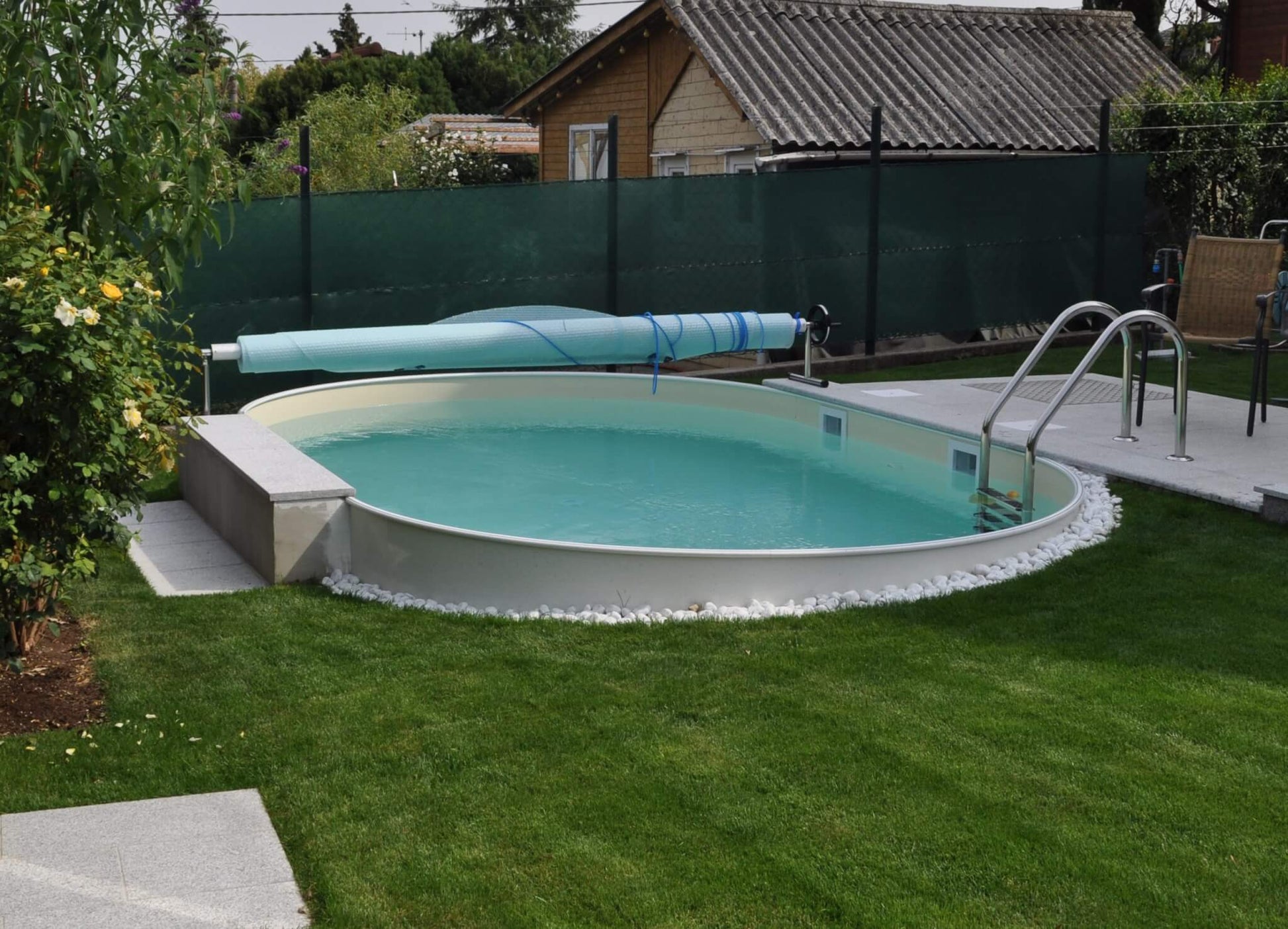 Happy Pool metalen zwembad Grijs ovaal 1030 cm x 500 cm x 135 cm - Azzura Pool