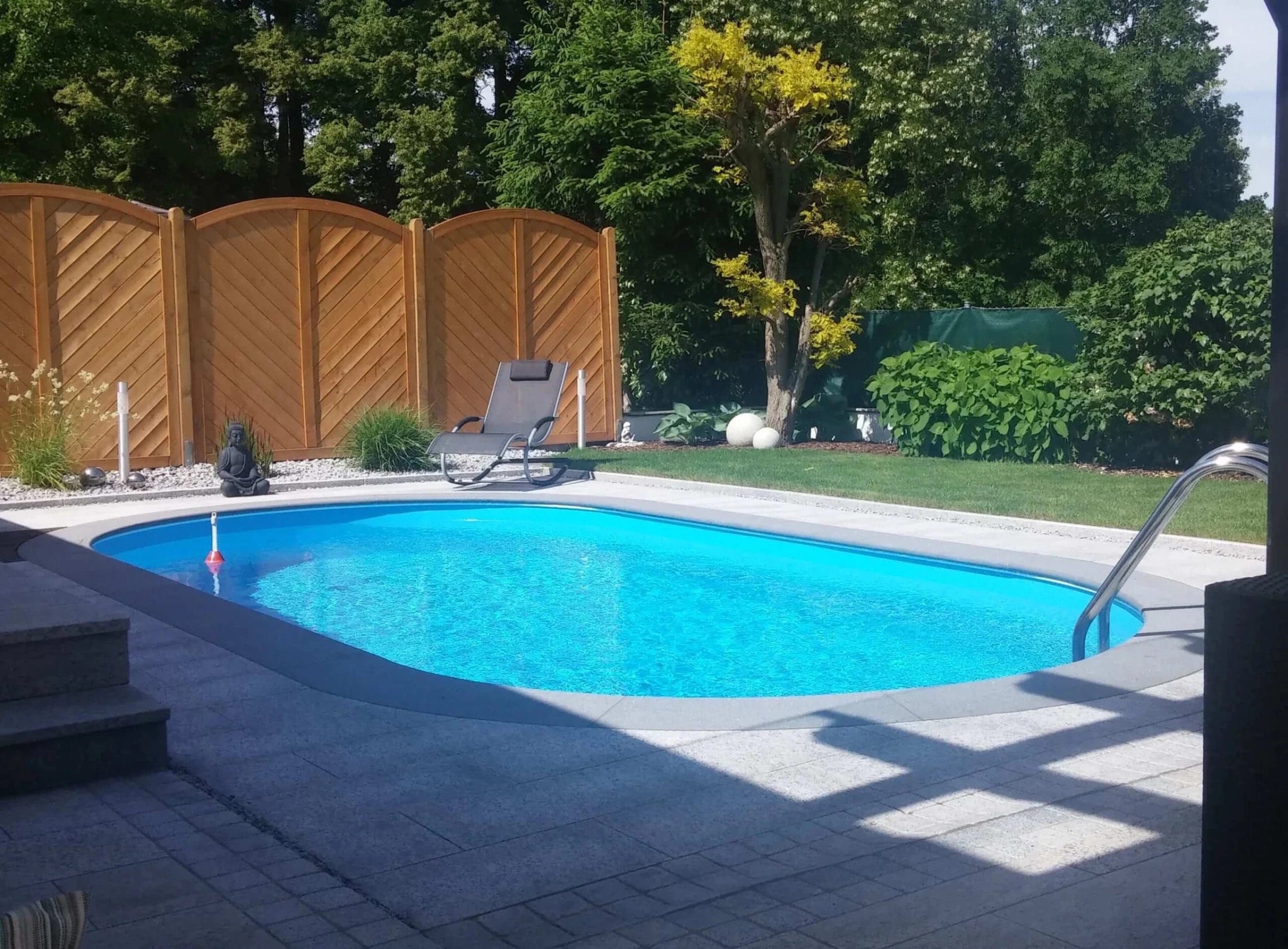 Happy Pool metalen zwembad Grijs ovaal 623 x 360 cm x 150 cm - Azzura Pool