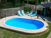 Happy Pool metalen zwembad wit ovaal 859 x 420 cm x 120 cm - Azzura Pool