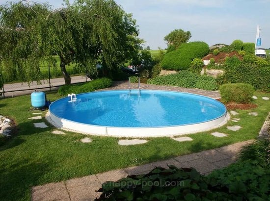 Happy Pool metalen zwembad Wit rond Ø700 cm x 135 cm - Azzura Pool