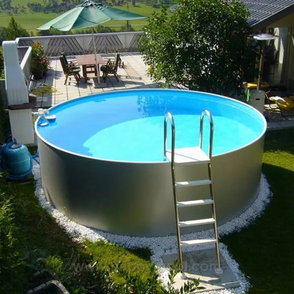 Happy Pool metalen zwembad Grijs rond Ø450 cm x 90 cm