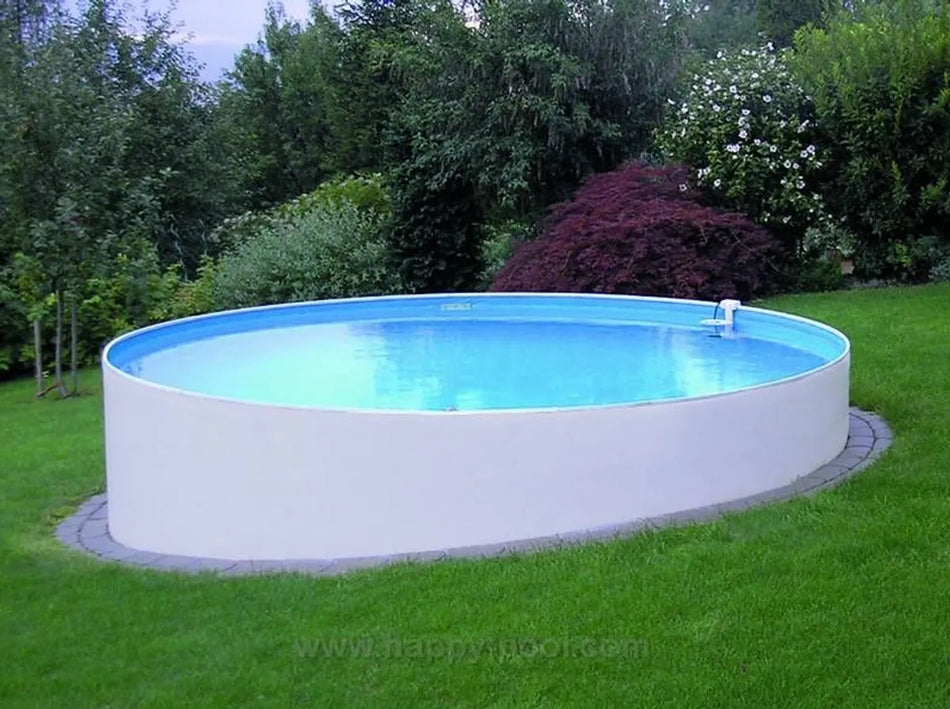 Happy Pool metalen zwembad Wit rond Ø600 cm x 135 cm