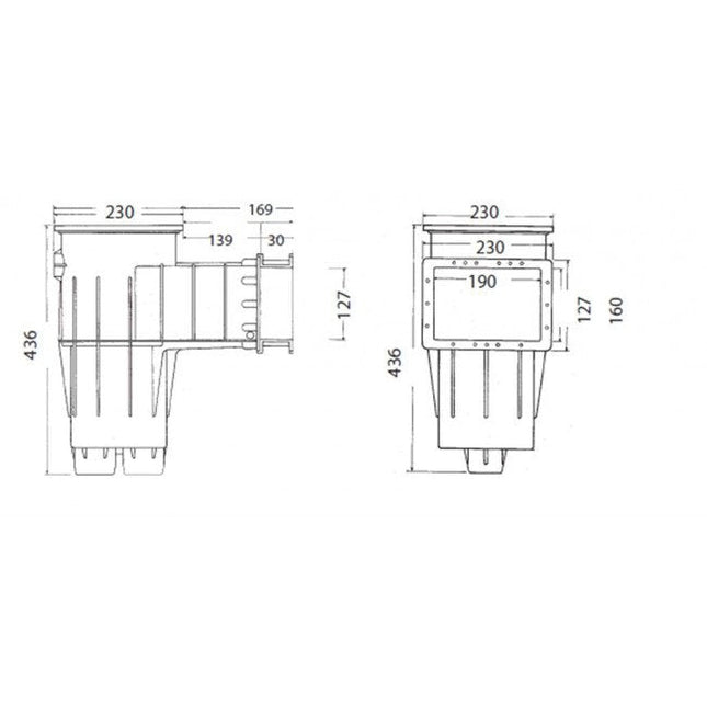 Skimmer Hayward piccolo per foil/liner - Grigio chiaro