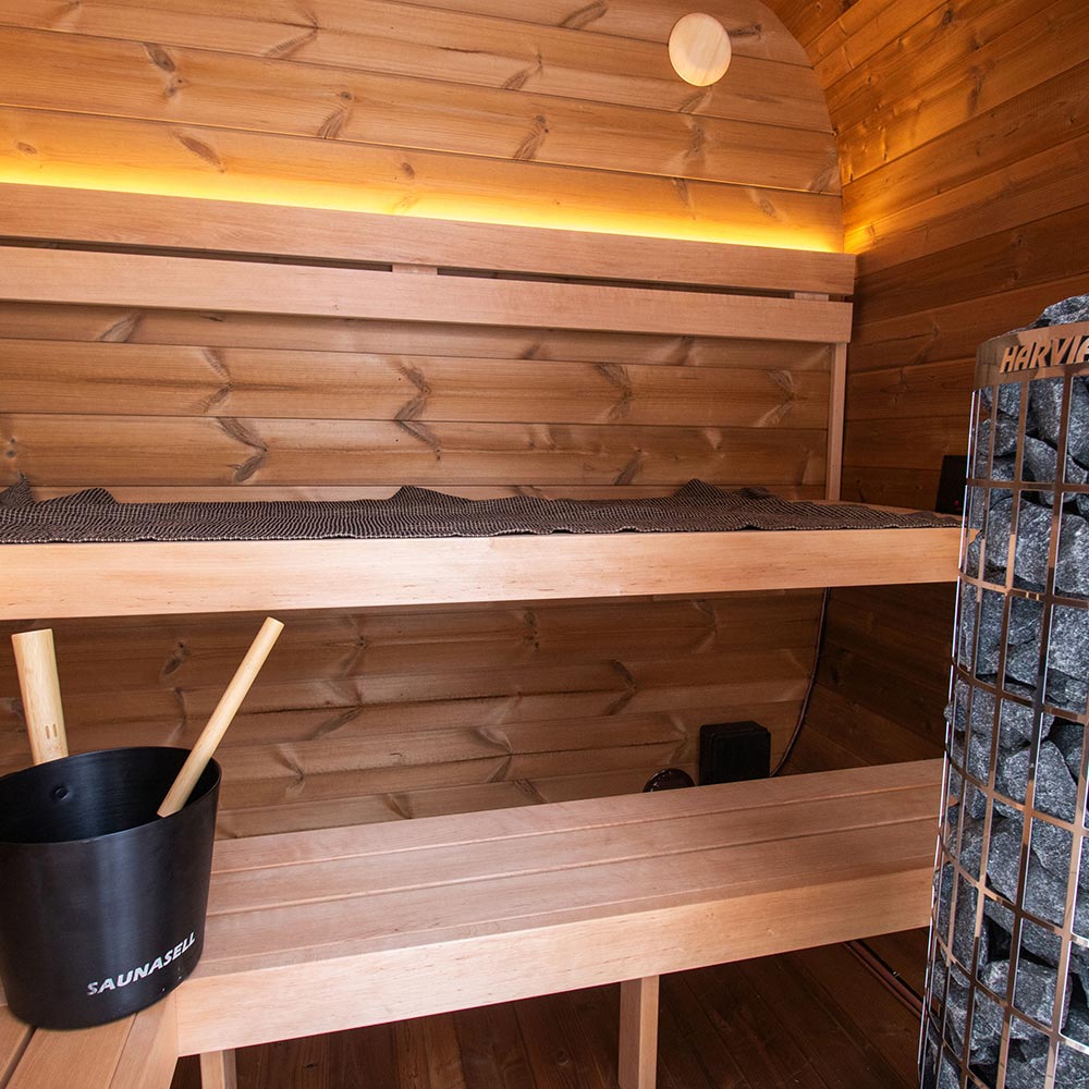 Holl's Onyxia Barrel Thermohout Sauna – Luxe buitensauna voor 6 personen - Azzura Pool