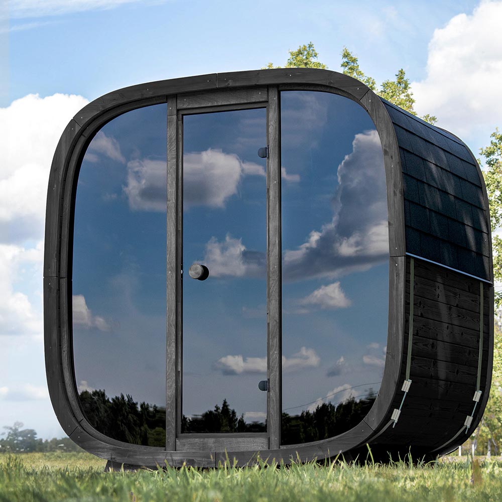 Holl's Onyxia Cube Thermohout Sauna – Luxe buitensauna van premium ThermoWood® - Azzura Pool