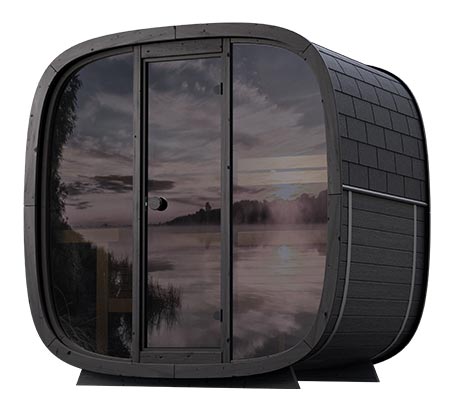 Holl's Onyxia Cube Thermohout Sauna – Luxe buitensauna van premium ThermoWood® - Azzura Pool