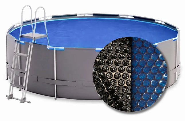 Couverture solaire ronde W'eau - 549 cm (taille de voile 538) - Noir/Bleu