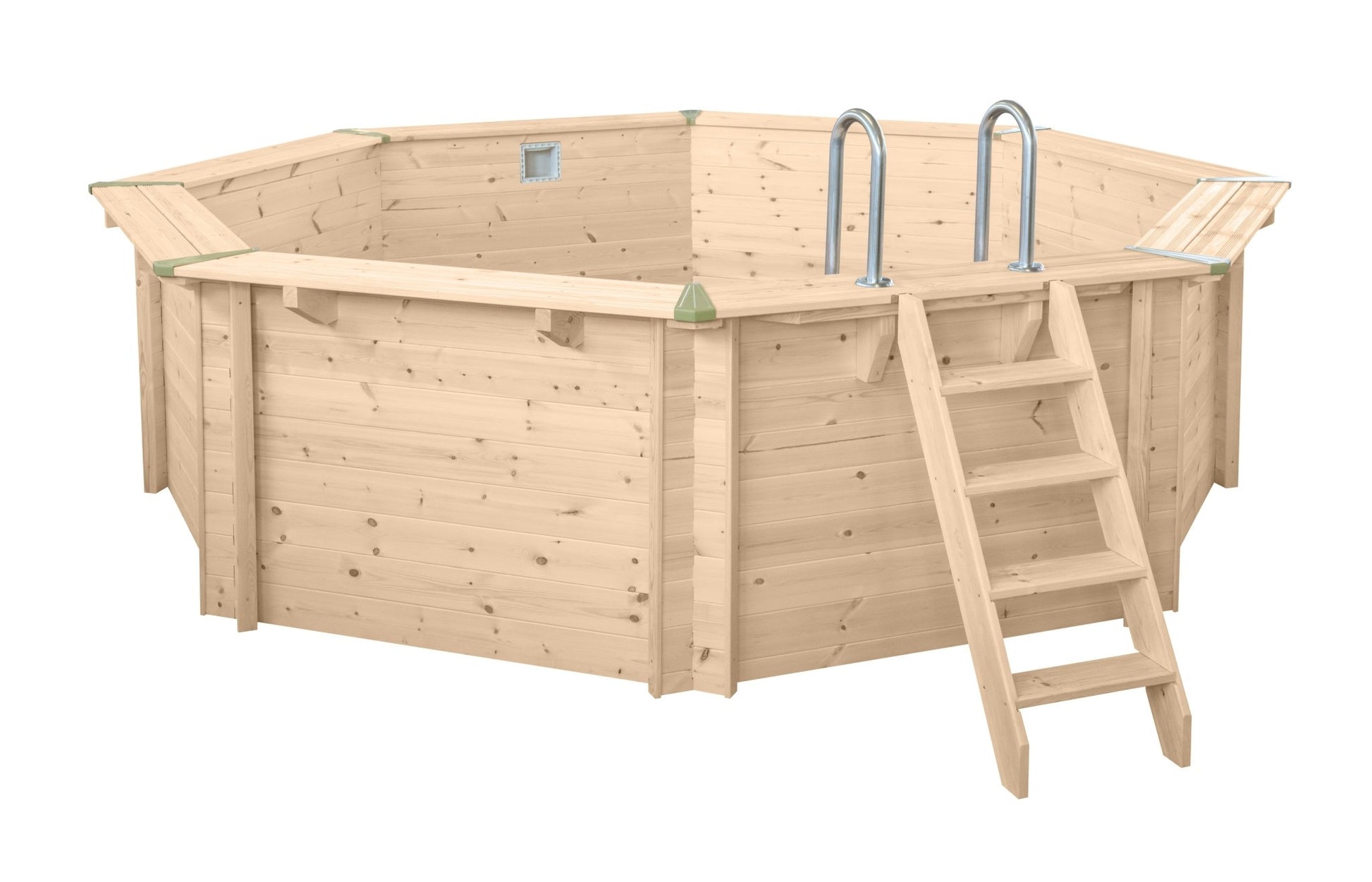 Interline Bali houten rond zwembad 530 cm x 136 cm compleet pakket - Azzura Pool