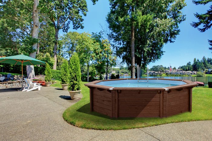 Interline Bali houten rond zwembad 530 cm x 136 cm compleet pakket - Azzura Pool