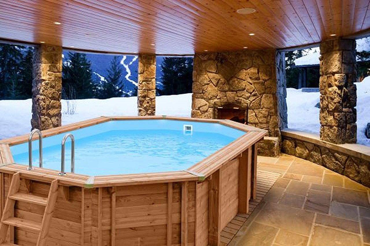 Interline Bali houten zwembad ovaal 640 x 400 x 138 cm compleet pakket - Azzura Pool