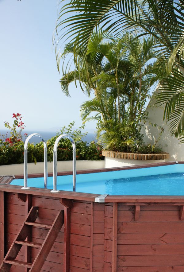 Interline Bali houten zwembad ovaal 640 x 400 x 138 cm compleet pakket - Azzura Pool