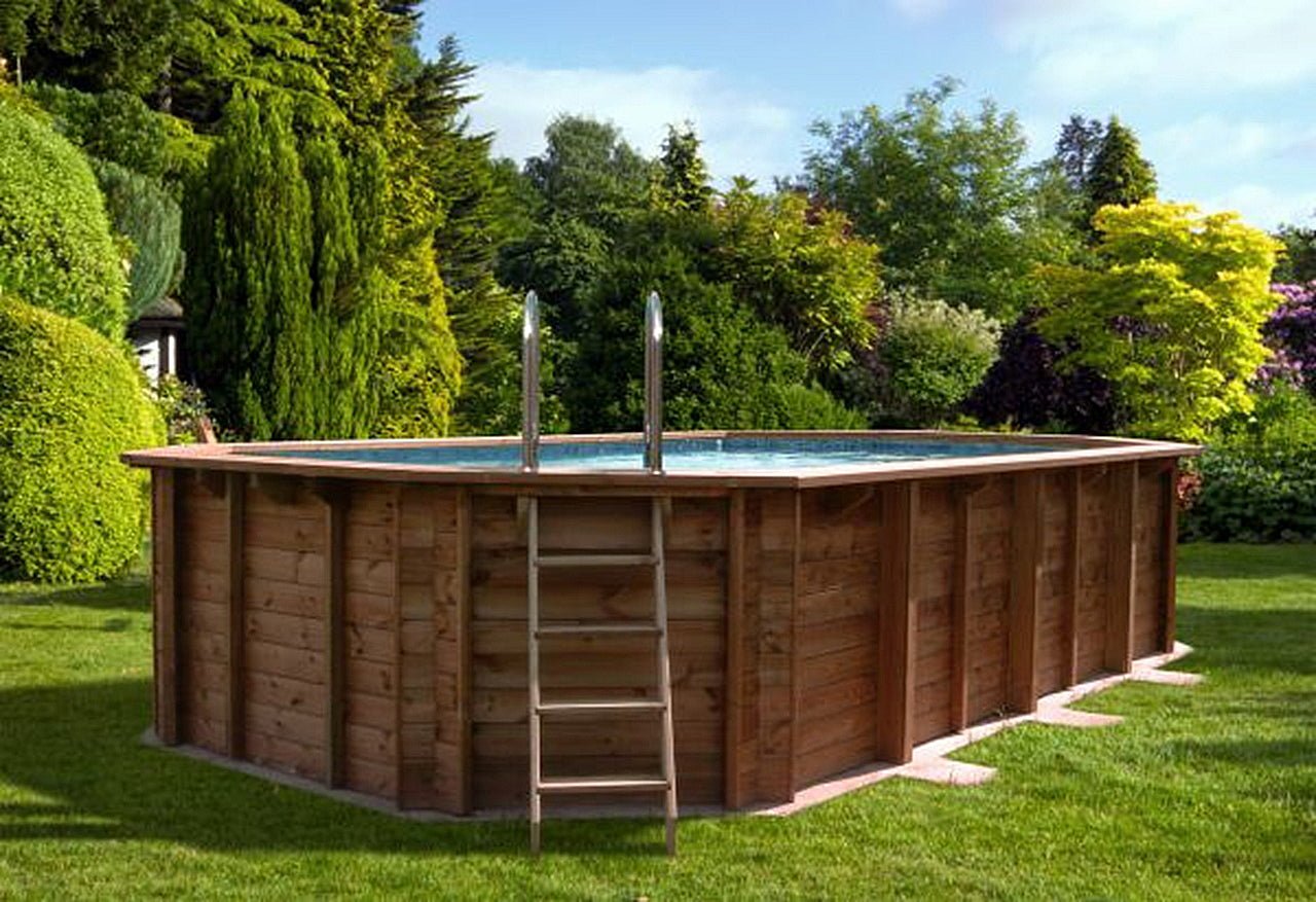 Interline Bali houten zwembad ovaal 640 x 400 x 138 cm compleet pakket - Azzura Pool