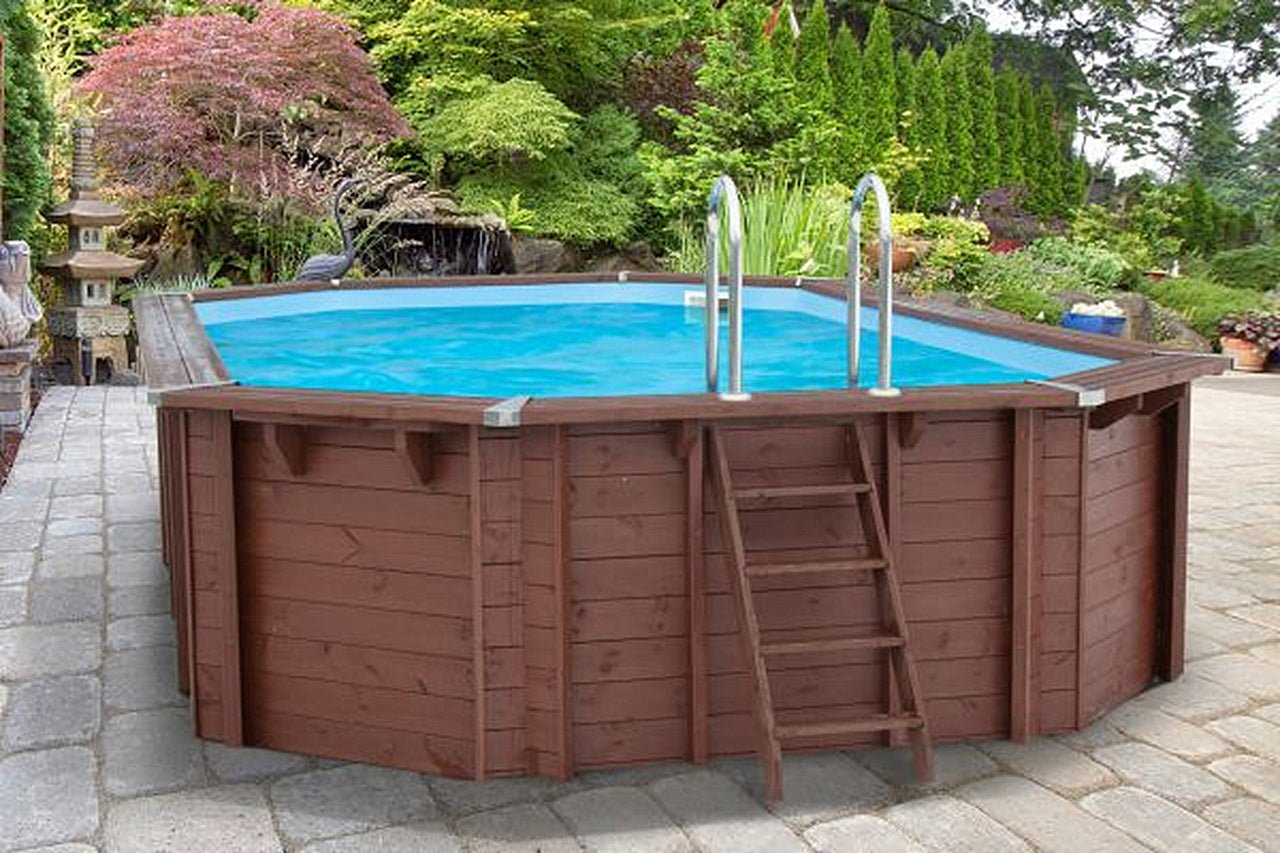 Interline Bali houten zwembad ovaal 640 x 400 x 138 cm compleet pakket - Azzura Pool