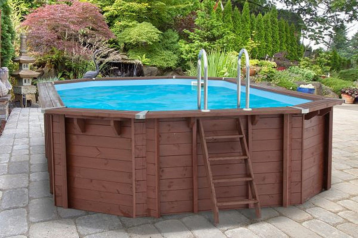 Interline Bali houten zwembad ovaal 640 x 400 x 138 cm compleet pakket - Azzura Pool