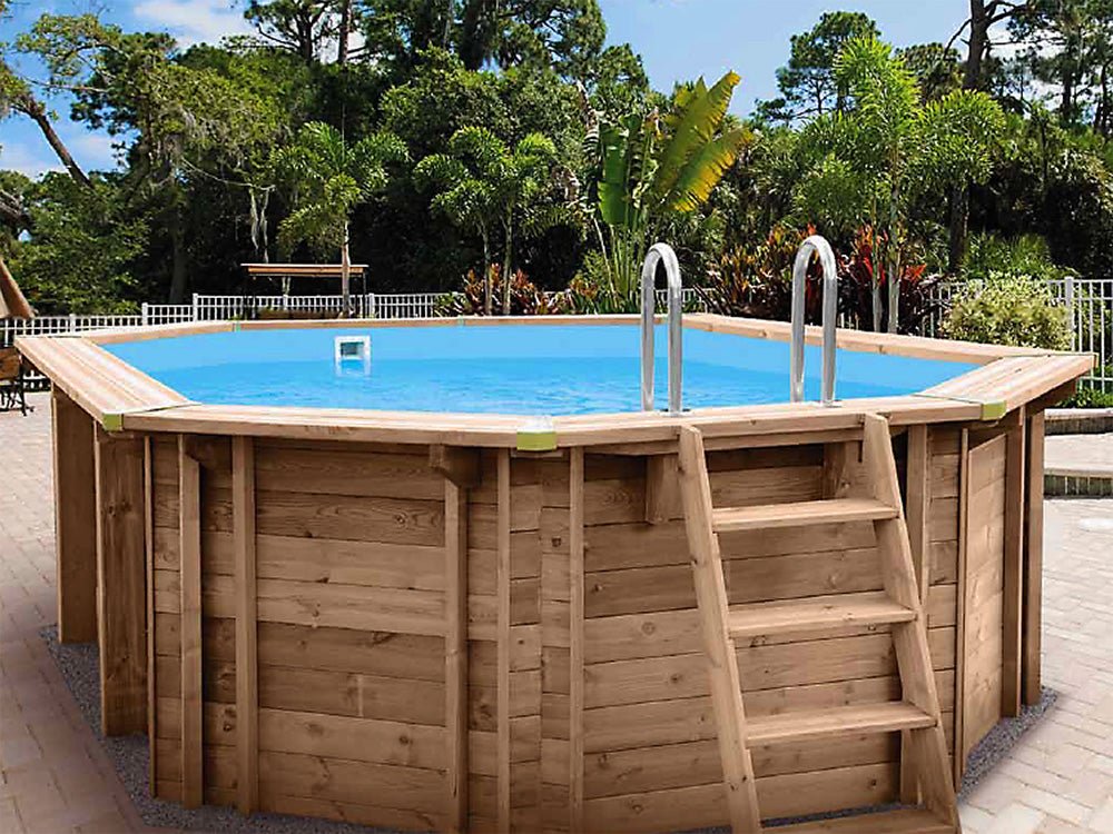 Interline Bali houten zwembad ovaal 640 x 400 x 138 cm compleet pakket - Azzura Pool