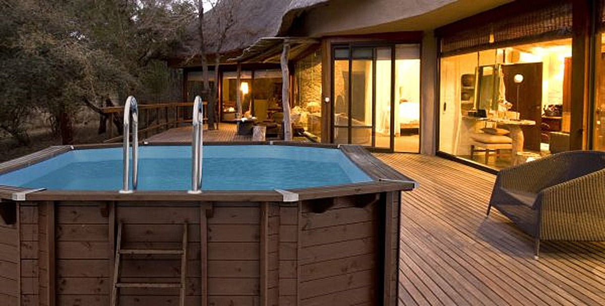 Interline Bali houten zwembad ovaal 640 x 400 x 138 cm compleet pakket - Azzura Pool