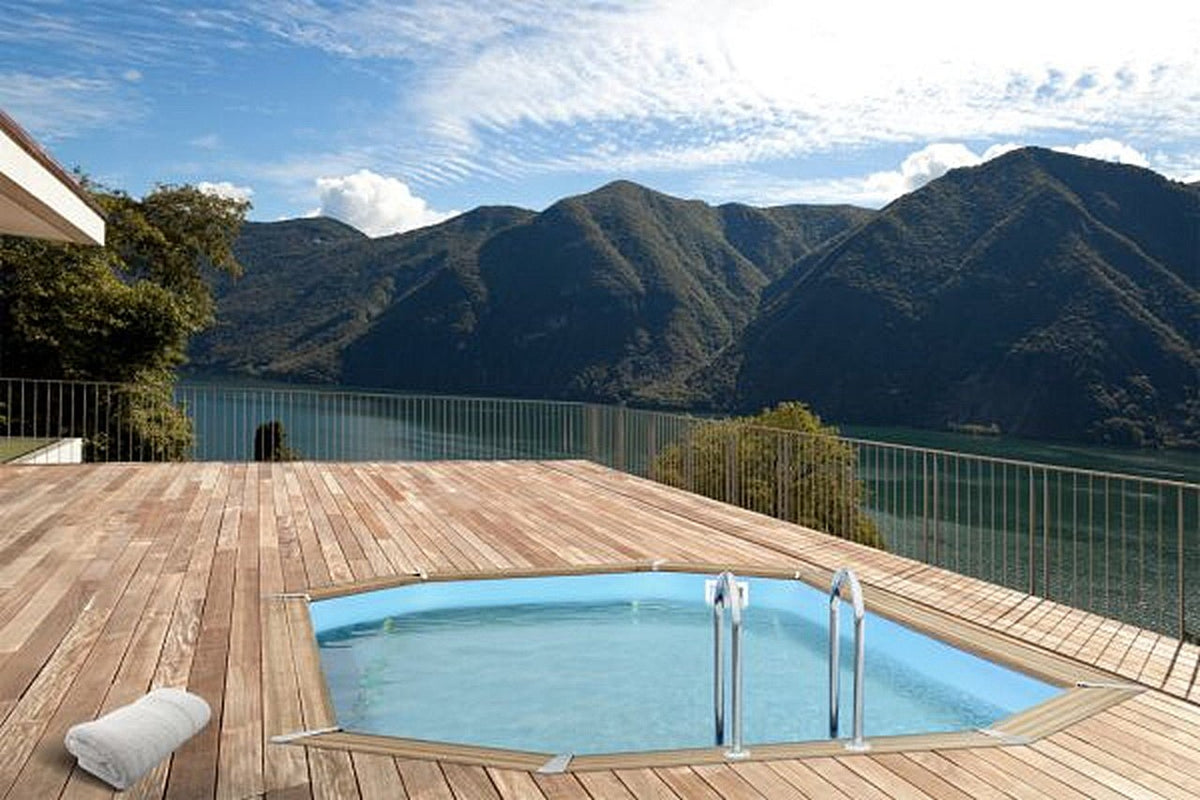 Interline Bali houten zwembad ovaal 640 x 400 x 138 cm compleet pakket - Azzura Pool