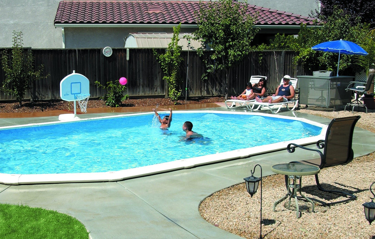 Interline Century metalen zwembad ovaal 730 cm x 360 cm x 132 cm compleet pakket - Azzura Pool