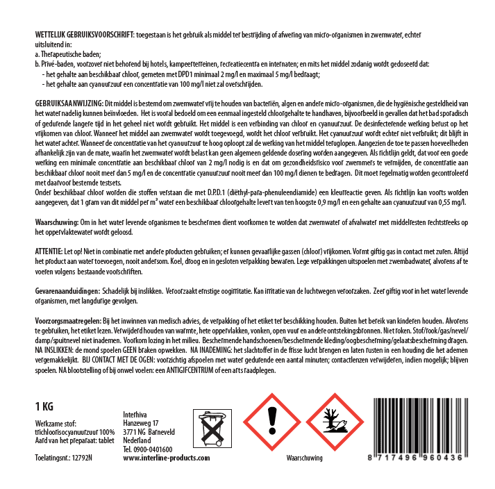 Interline Chloortabletten 10 kg (200 gram) - Azzura Pool