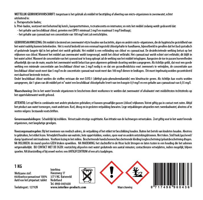 Interline Chloortabletten 5 kg (200 gram) - Azzura Pool
