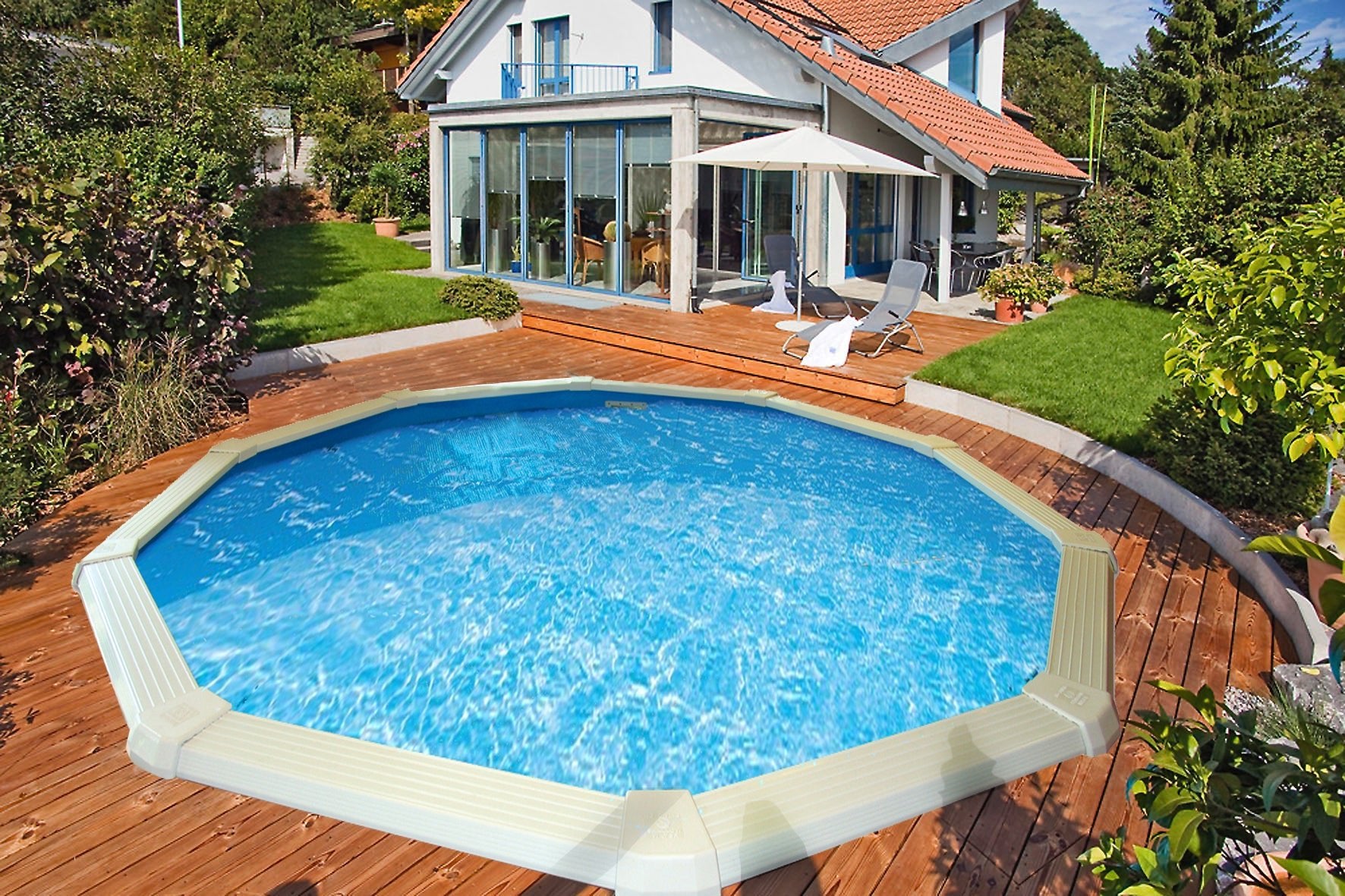 Interline Diana metalen zwembad rond Ø 550 cm x 132 cm compleet pakket - Azzura Pool