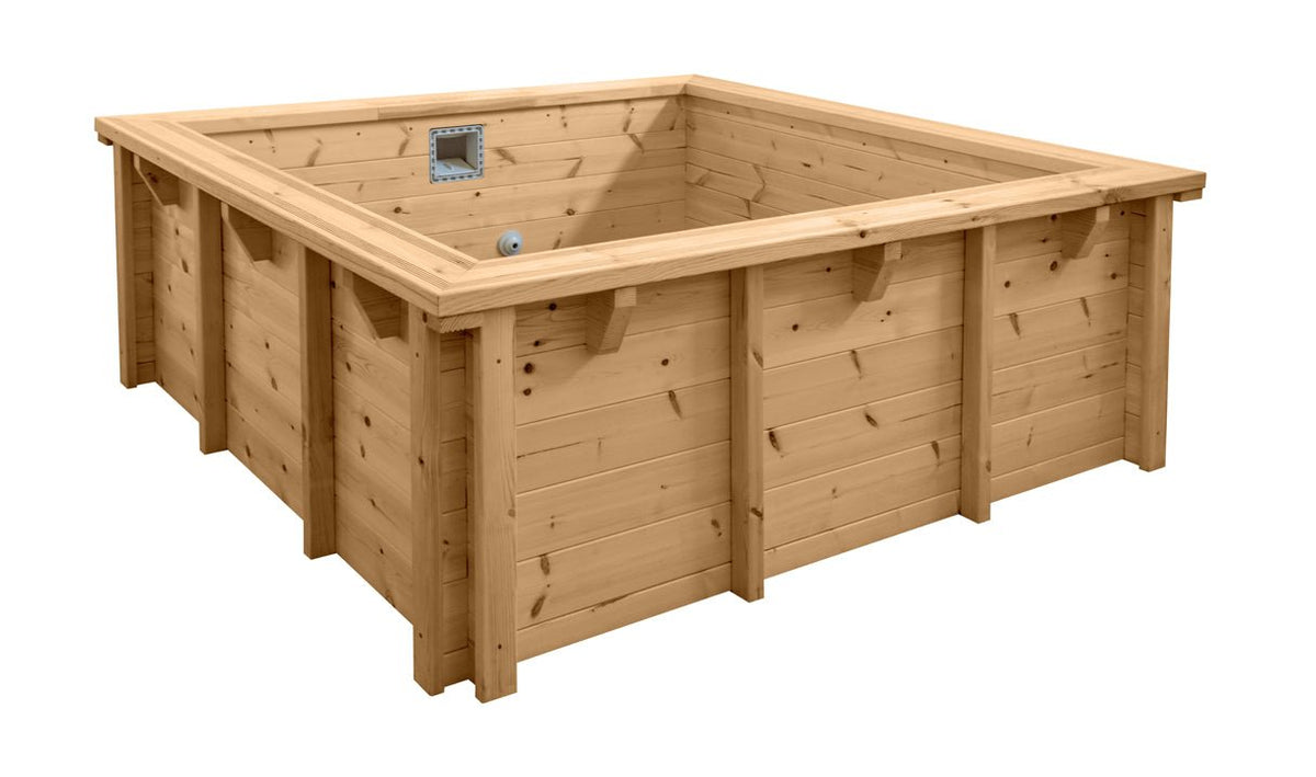 Interline Java houten zwembad 210 x 210 cm compleet pakket - Azzura Pool
