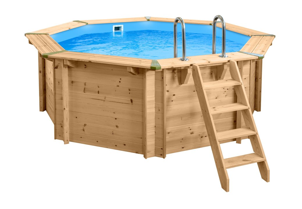 Interline Java houten zwembad rond Ø355 x 116 cm compleet pakket - Azzura Pool