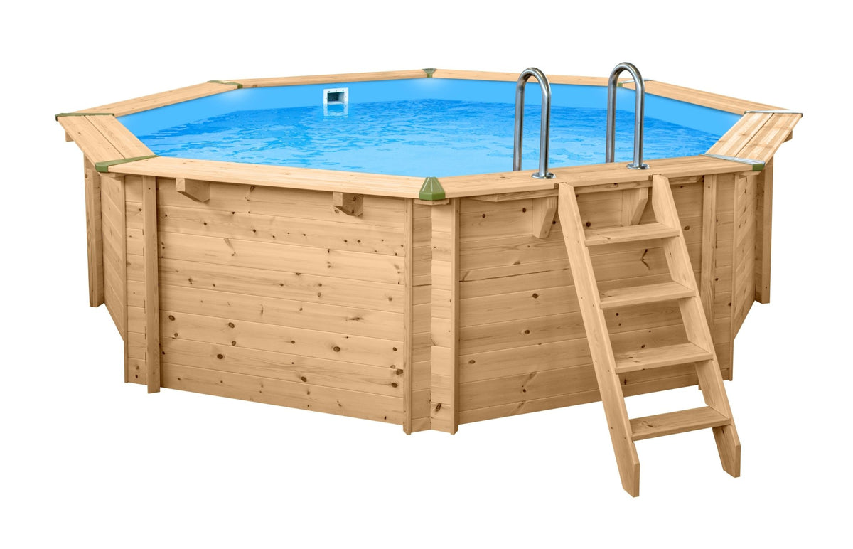 Interline Java houten zwembad rond Ø440 x 136 cm compleet pakket - Azzura Pool