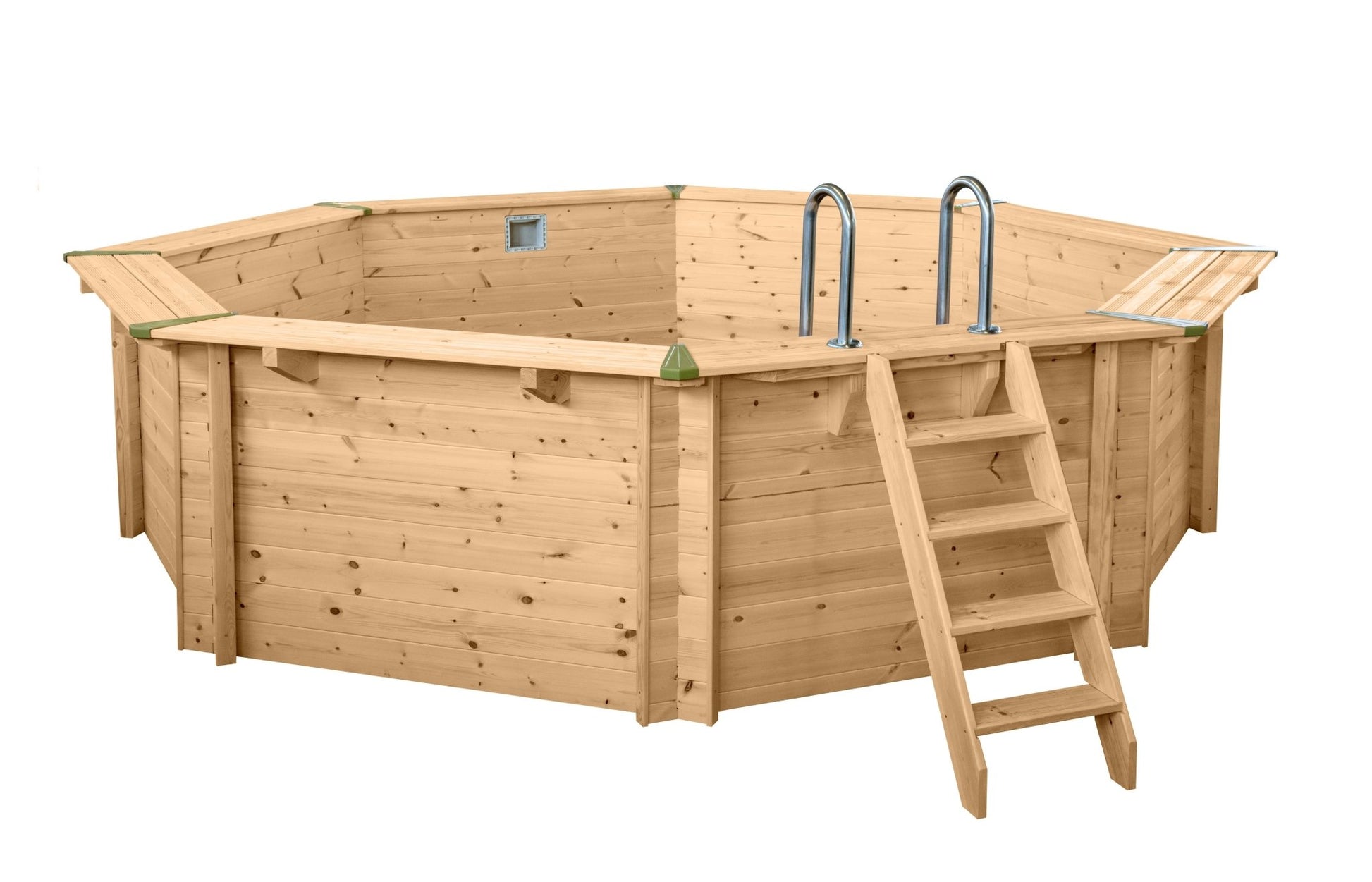 Interline Java houten zwembad rond Ø530 x 136 cm compleet pakket - Azzura Pool