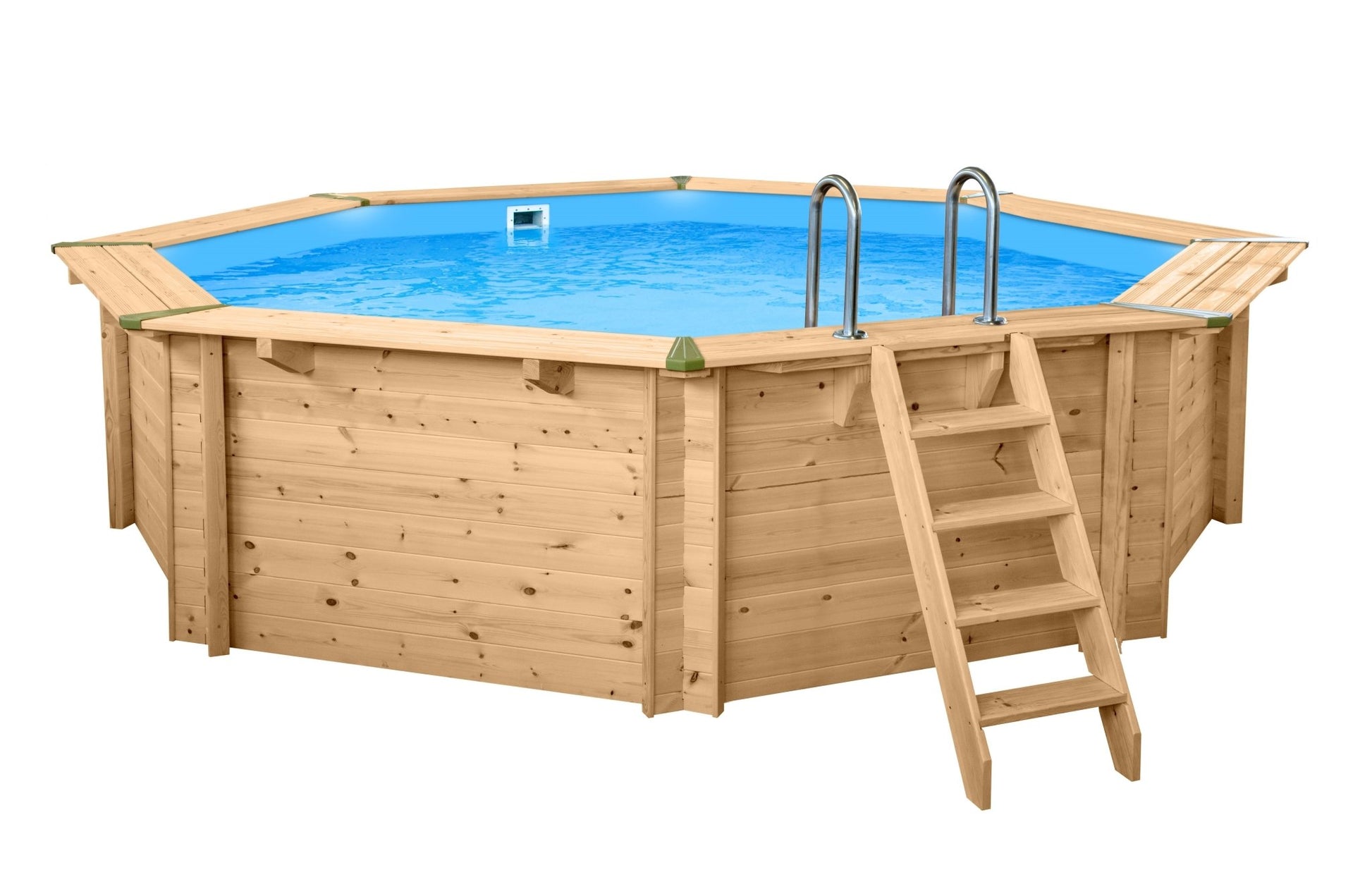 Interline Java houten zwembad rond Ø530 x 136 cm compleet pakket - Azzura Pool