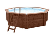 Interline Sumatra houten zwembad rond Ø530 x 138 cm compleet pakket - Azzura Pool