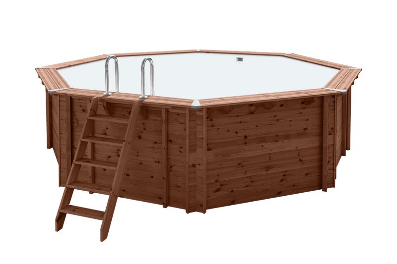 Interline Sumatra houten zwembad rond Ø530 x 138 cm compleet pakket - Azzura Pool
