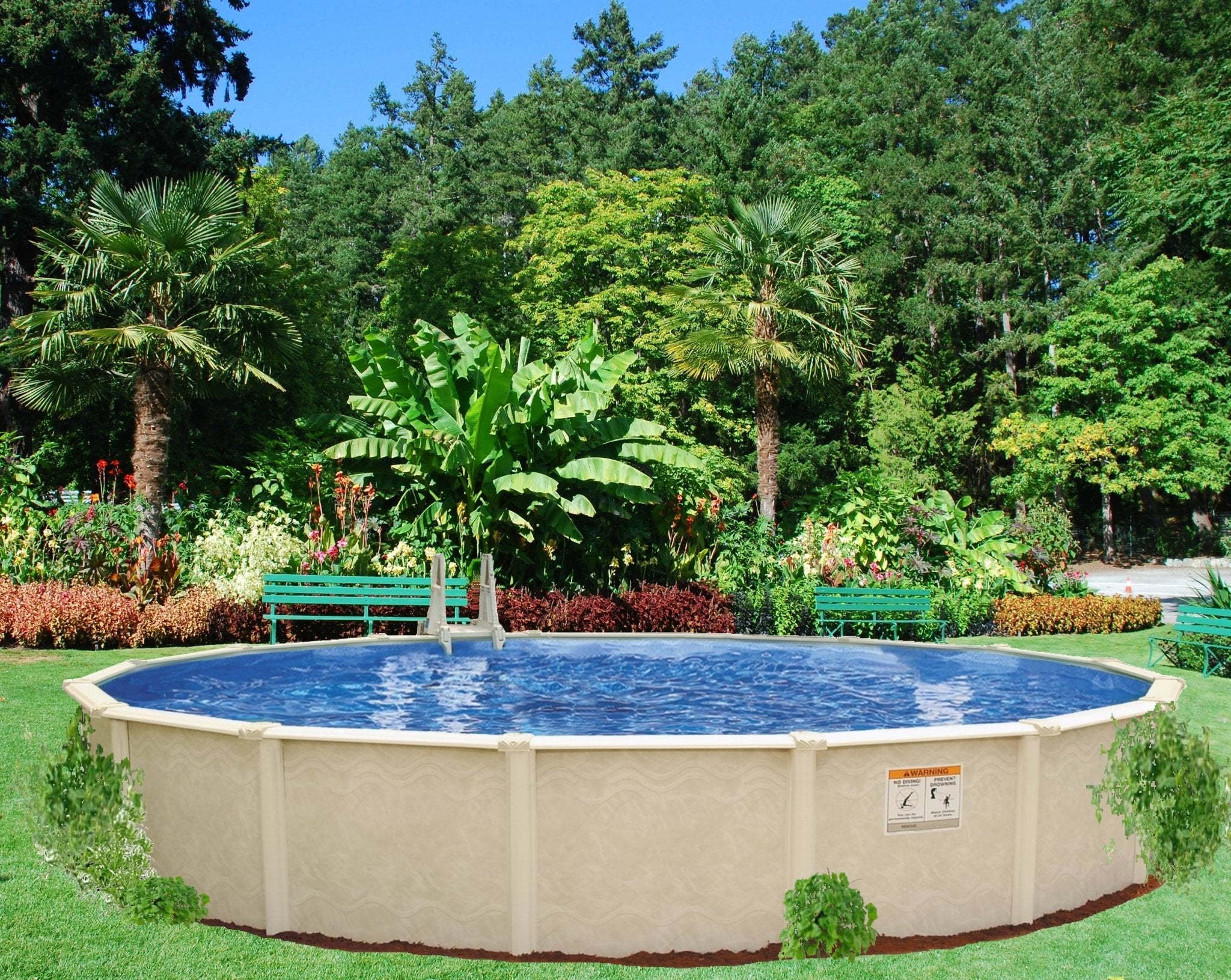 Interline Sunlake metalen zwembad rond Ø 550 cm x 132 cm compleet pakket - Azzura Pool
