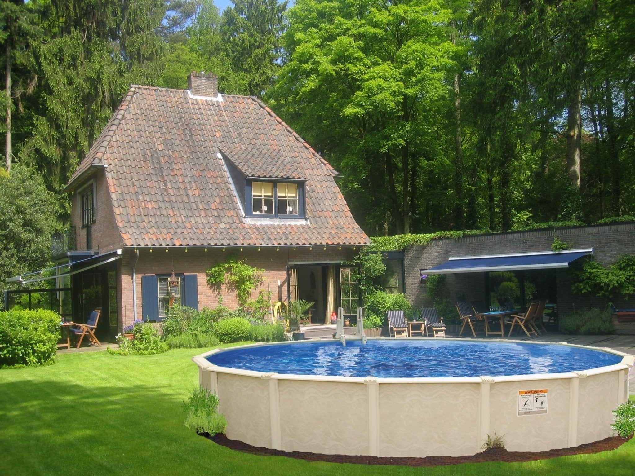 Interline Sunlake metalen zwembad rond Ø 550 cm x 132 cm compleet pakket - Azzura Pool
