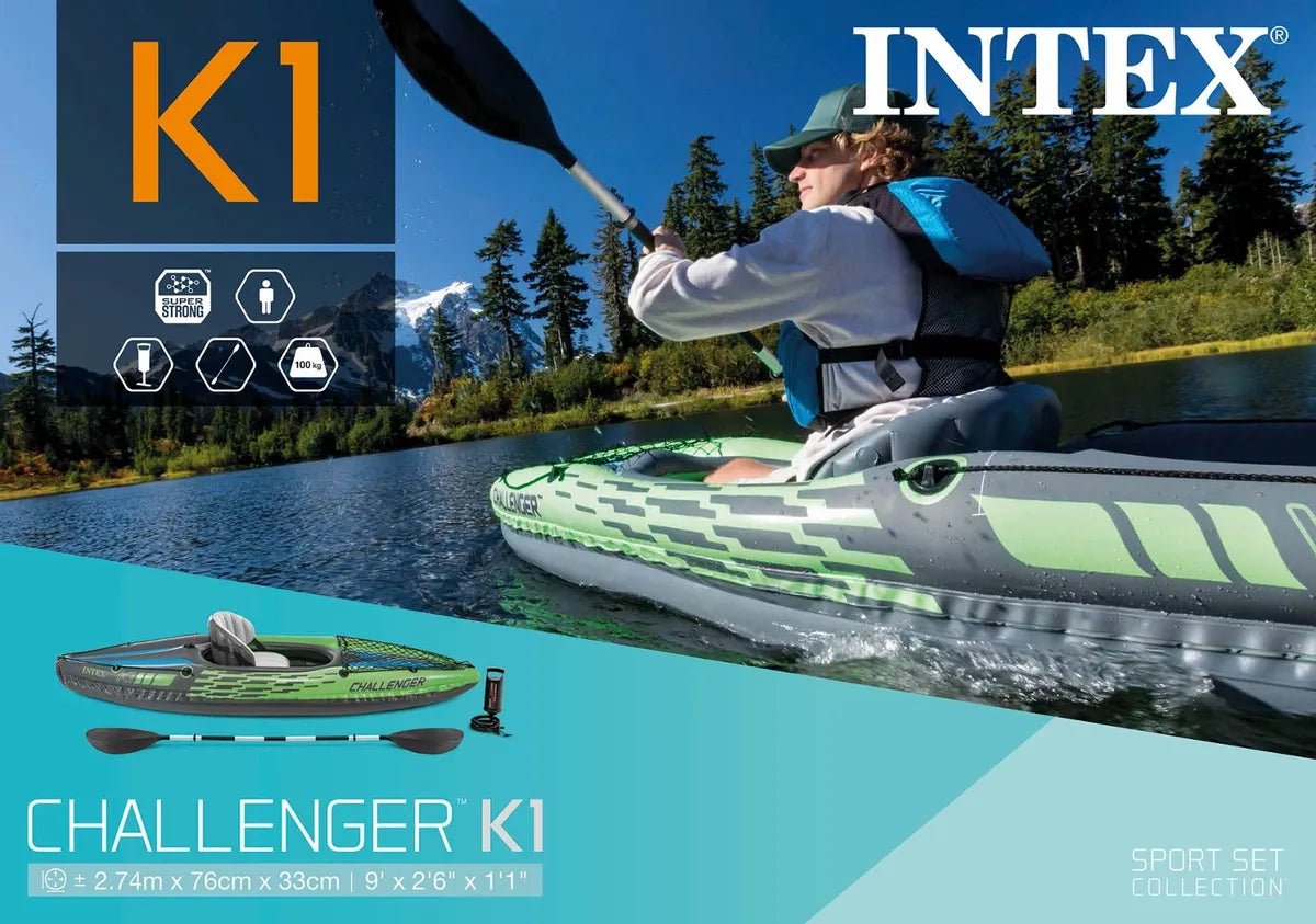 Intex Challenger K1 opblaasbare kajak - 1 persoon - Azzura Pool