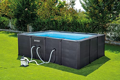 Intex Graphite Grey Panel zwembad - 400 x 300 x 124 cm - met zandfilterpomp en accessoires - Azzura Pool