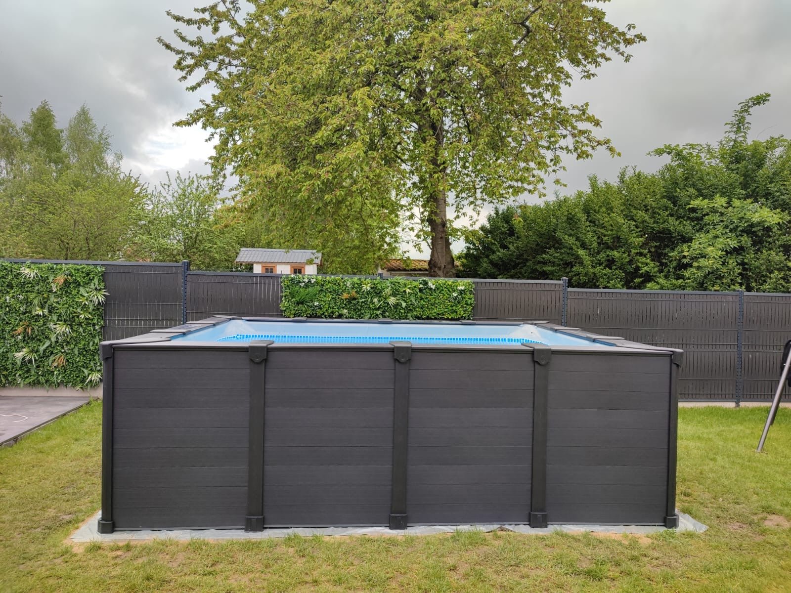 Intex Graphite Grey Panel zwembad - 400 x 300 x 124 cm - met zandfilterpomp en accessoires - Azzura Pool