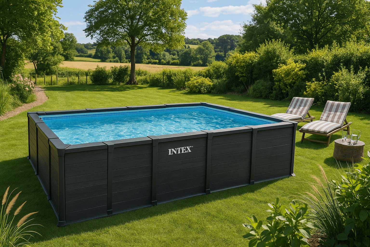 Intex Graphite Panel Pool 600 cm x 300 cm x 124 cm - Azzura Pool