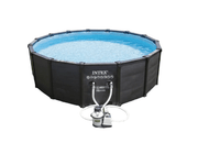 Intex Graphite Prism Panel Pool Ø 478 x 124 cm – Compleet met Zandfilterpomp en Accessoires - Azzura Pool