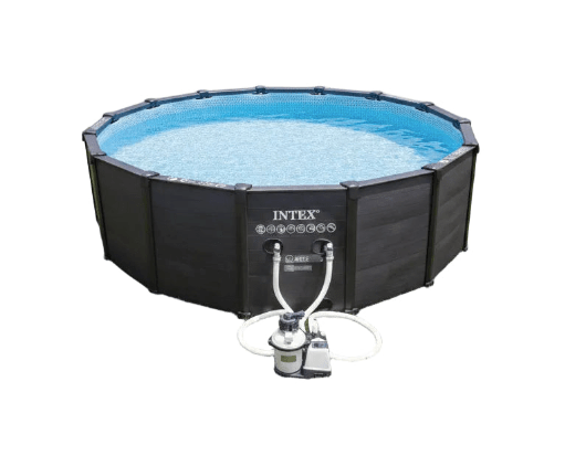 Intex Graphite Prism Panel Pool Ø 478 x 124 cm – Compleet met Zandfilterpomp en Accessoires - Azzura Pool