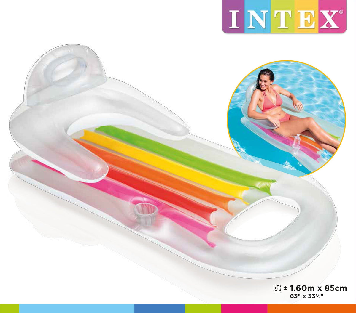 Intex king kool lounge 160cm x 85cm - transparant - Azzura Pool