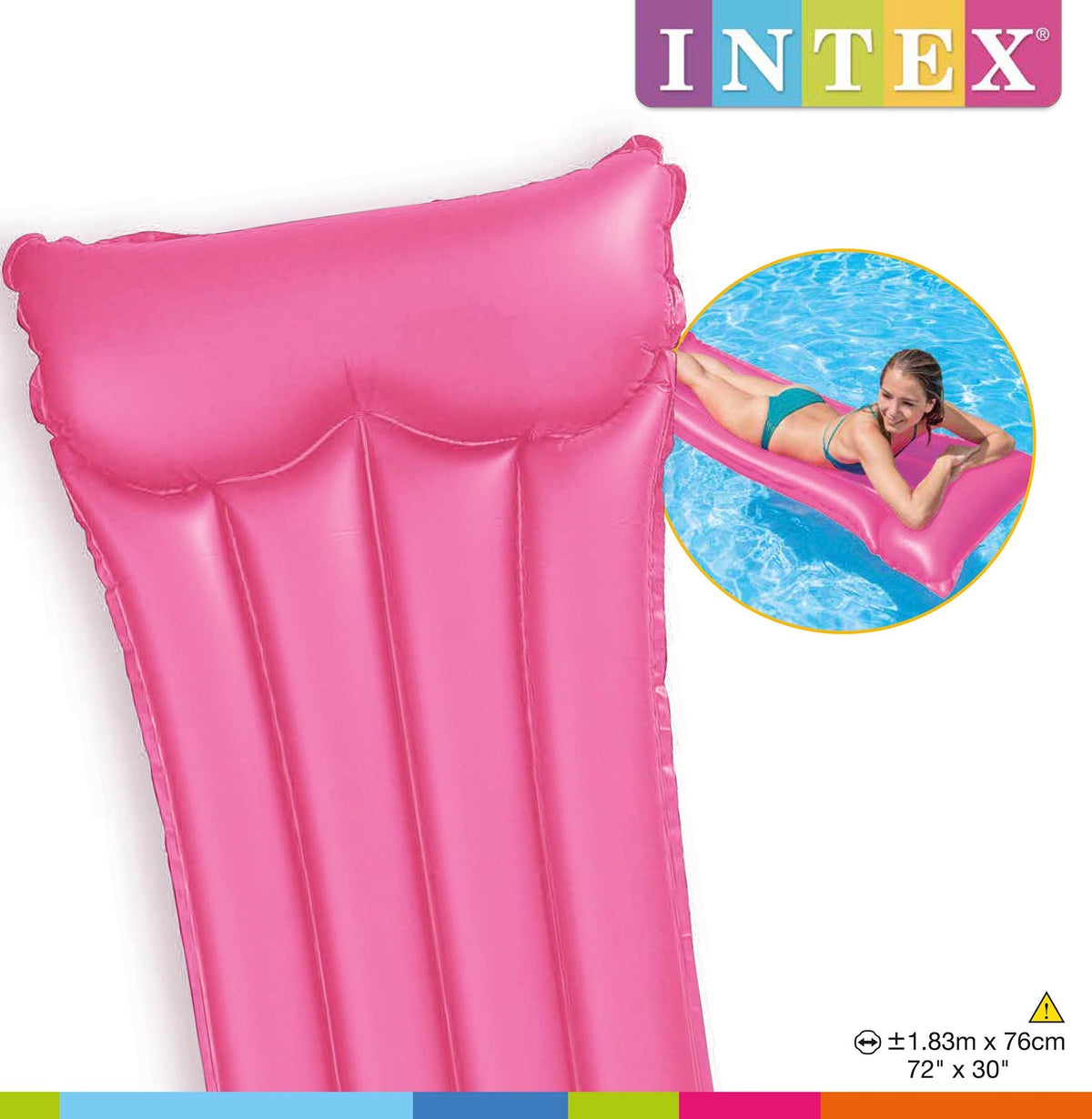 Intex Neon luchtbed - Roze - 183cm x 76cm - Azzura Pool