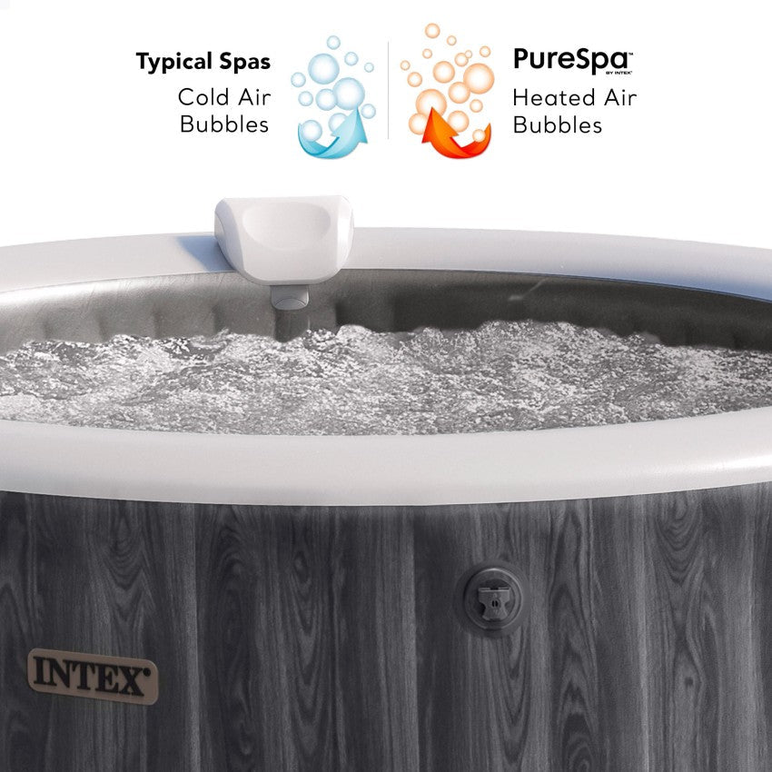 Intex PureSpa Greywood Deluxe opblaasbare spa, 4 persoons - Azzura Pool